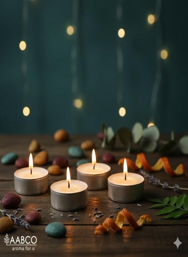 aaBCo Set of 50 T Light Candle with Burning time up to 3 hrs Made with Pure parrafin Wax and Cotton Wick Smokeless/Dripless/LongLasting - Image 2